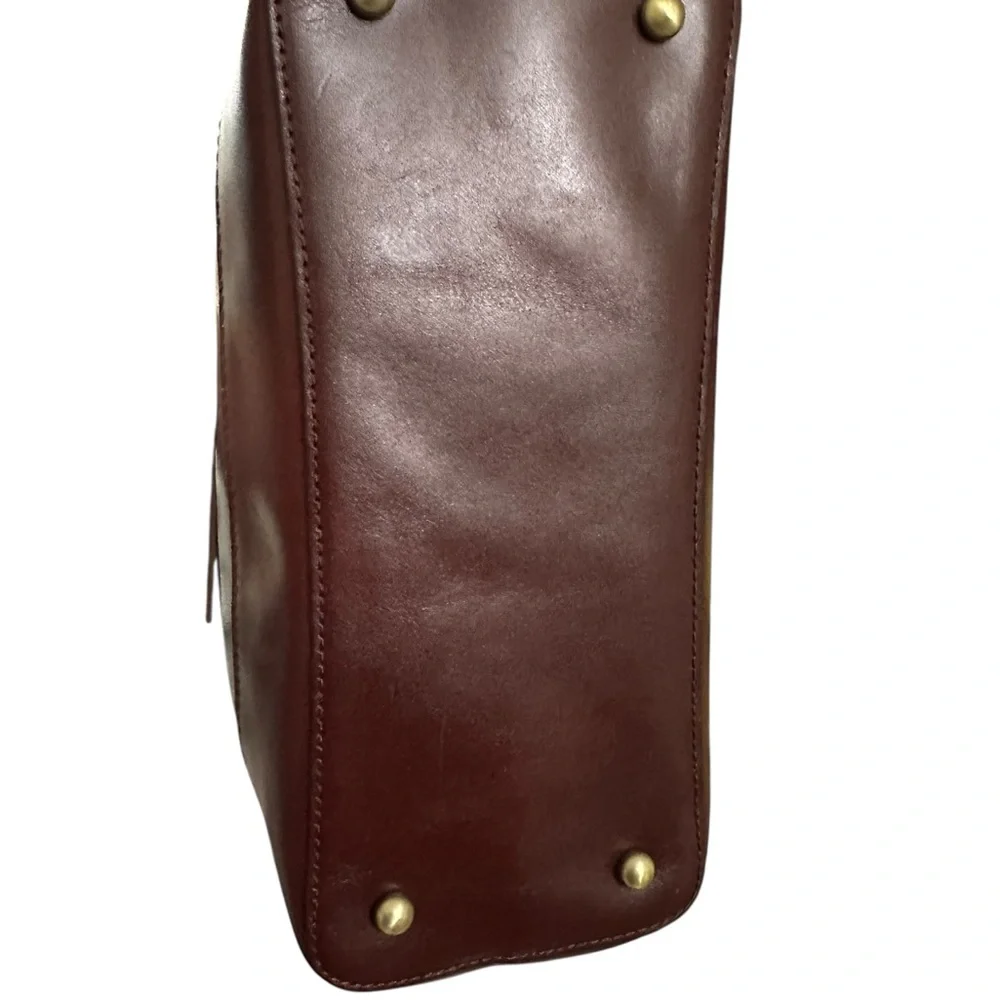 Patricia Nash Verzi Leather Greek World Map Studded Bottom Tote + Dust Bag Nwt❤️ - Picture 5 of 9